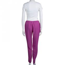 Elie Tahari Pink Elasticized Waist Straight Cut Pants S