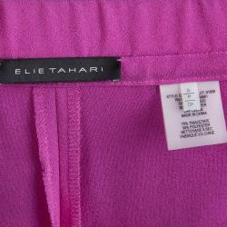 Elie Tahari Pink Elasticized Waist Straight Cut Pants S