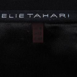 Elie Tahari Black Long Sleeve Pleated Belted Dress M