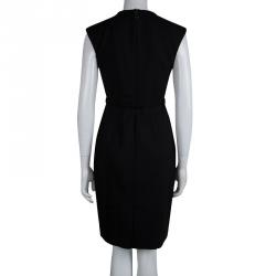 Pre Owned Elie Tahari Black Wool Cap Sleeve Dress S