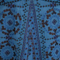 Pre Owned Elie Tahari Blue Silk Emroidered Maxi Dress M