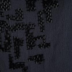 Pre Owned Elie Tahari Grey Silk Embellished Dress M