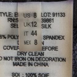 Pre Owned Elie Tahari Grey Silk Embellished Dress M