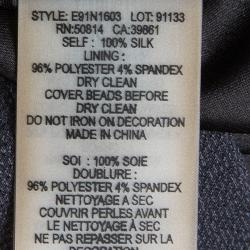 Pre Owned Elie Tahari Grey Silk Embellished Dress M