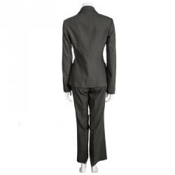 Elie Tahari Grey Wool Pant Suit M