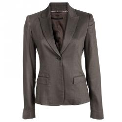 Pre Owned Elie Tahari Brown Self Striped Pant Suit M