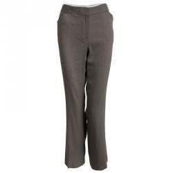 Pre Owned Elie Tahari Brown Self Striped Pant Suit M