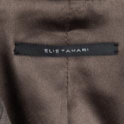 Pre Owned Elie Tahari Brown Self Striped Pant Suit M