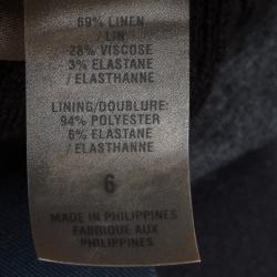 Pre Owned Elie Tahari Brown Self Striped Pant Suit M