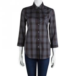 Elizabeth and James Grey Cohen Plaid Button Down Shirt S