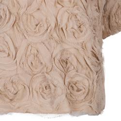 مملوكة مسبقًا Elizabeth and James Beige Ribbon Detail Top M