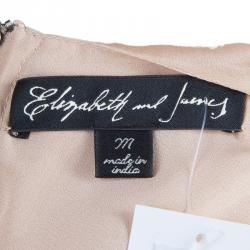 مملوكة مسبقًا Elizabeth and James Beige Ribbon Detail Top M