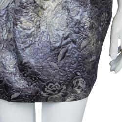 Elizabeth and James Grey Brocade Belted High Waist Skirt S