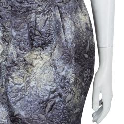 Elizabeth and James Grey Brocade Belted High Waist Skirt S