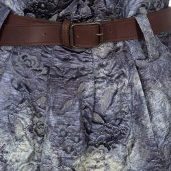 Elizabeth and James Grey Brocade Belted High Waist Skirt S