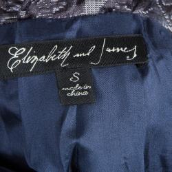 Elizabeth and James Grey Brocade Belted High Waist Skirt S