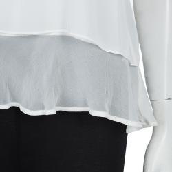 Elizabeth and James White Mandarin Collar Sleeveless Silk Blouse S