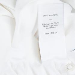 Elizabeth and James White Mandarin Collar Sleeveless Silk Blouse S