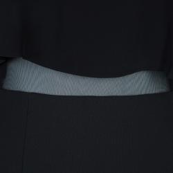 Pre Owned  فستان إليزابيث آند جيمس بدون أكمام طبقات حرير أسود S 