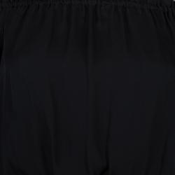 Pre Owned توب قصير إليزابيث آند جيمس بدون أكتاف وبأكمام طويلة حرير شفاف أسود XS