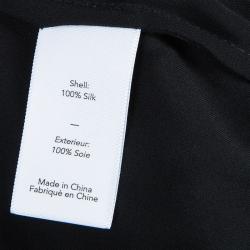 Pre Owned توب قصير إليزابيث آند جيمس بدون أكتاف وبأكمام طويلة حرير شفاف أسود XS