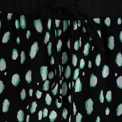 Elizabeth and James Black Printed Silk Elasticized Waist Pants S