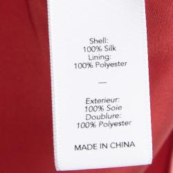 Elizabeth & James Red Silk High Low Sleeveless Top S