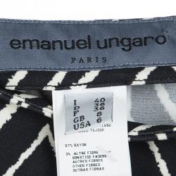 Emanuel Ungaro Monochrome Chevron Printed Tapered Trousers S