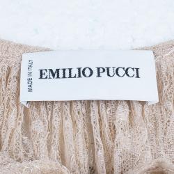 Pre Owned Emilio Pucci Nude Lace Top M