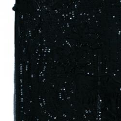 Pre Owned Emilio Pucci Black Beaded Maxi Skirt M