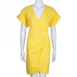 Pre Owned فستان أيميليو بوتشي قطن أصفر ملتف L