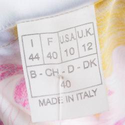 Pre Owned فستان إيميليو بوتشي قطن مطبوع متعدد الألوان أكمام دولمان نمط ملتف M