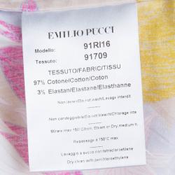 Pre Owned فستان إيميليو بوتشي قطن مطبوع متعدد الألوان أكمام دولمان نمط ملتف M