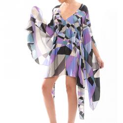 Emilio Pucci Multicolor Silk Kaftan Dress S/M