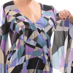 Emilio Pucci Multicolor Silk Kaftan Dress S/M