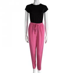 مملوكة مسبقًا Emilio Pucci Pink Silk Tie Detail Trousers L