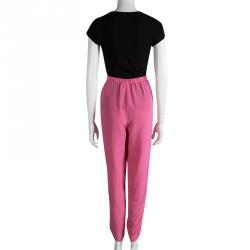 مملوكة مسبقًا Emilio Pucci Pink Silk Tie Detail Trousers L