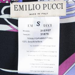 Pre Owned Emilio Pucci Black Butterfly Printed Silk Pajama Set S