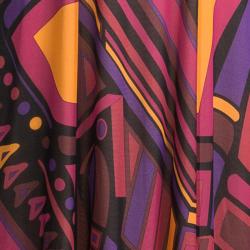Emilio Pucci Multicolour Printed Silk Contrast Bodice Maxi Dress S