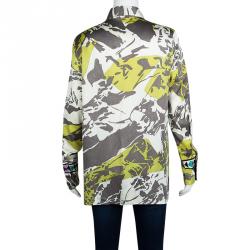 Emilio Pucci Multicolor Printed Silk Long Sleeve Button Front Shirt L
