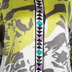 Emilio Pucci Multicolor Printed Silk Long Sleeve Button Front Shirt L