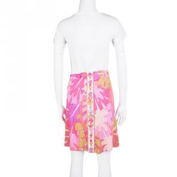 Emilio Pucci Multicolor Printed Belted A-Line Skirt S