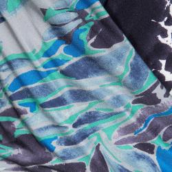 Pre Owned Emilio Pucci Multicolor Printed Silk Jersey Power Shoulder Draped Dress M