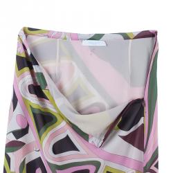 Emilio Pucci Multicolor Abstract Chiffon Top And Skirt Set L