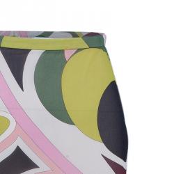 Emilio Pucci Multicolor Abstract Chiffon Top And Skirt Set L