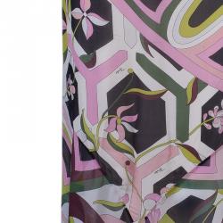 Emilio Pucci Multicolor Abstract Chiffon Top And Skirt Set L