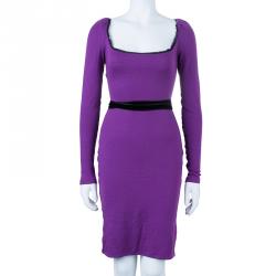 Pre Owned فستان ايميليو بوتشي بحزام وبدون ظهر بنفسجي M