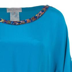 Pre Owned فستان ايميليو بوتشي قفطان أزرق OS