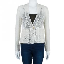 Emilio Pucci White Eyelet Jacket M