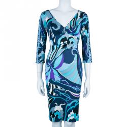 Pre Owned فستان ايميليو بوتشي ميدي طبع تجريدي S